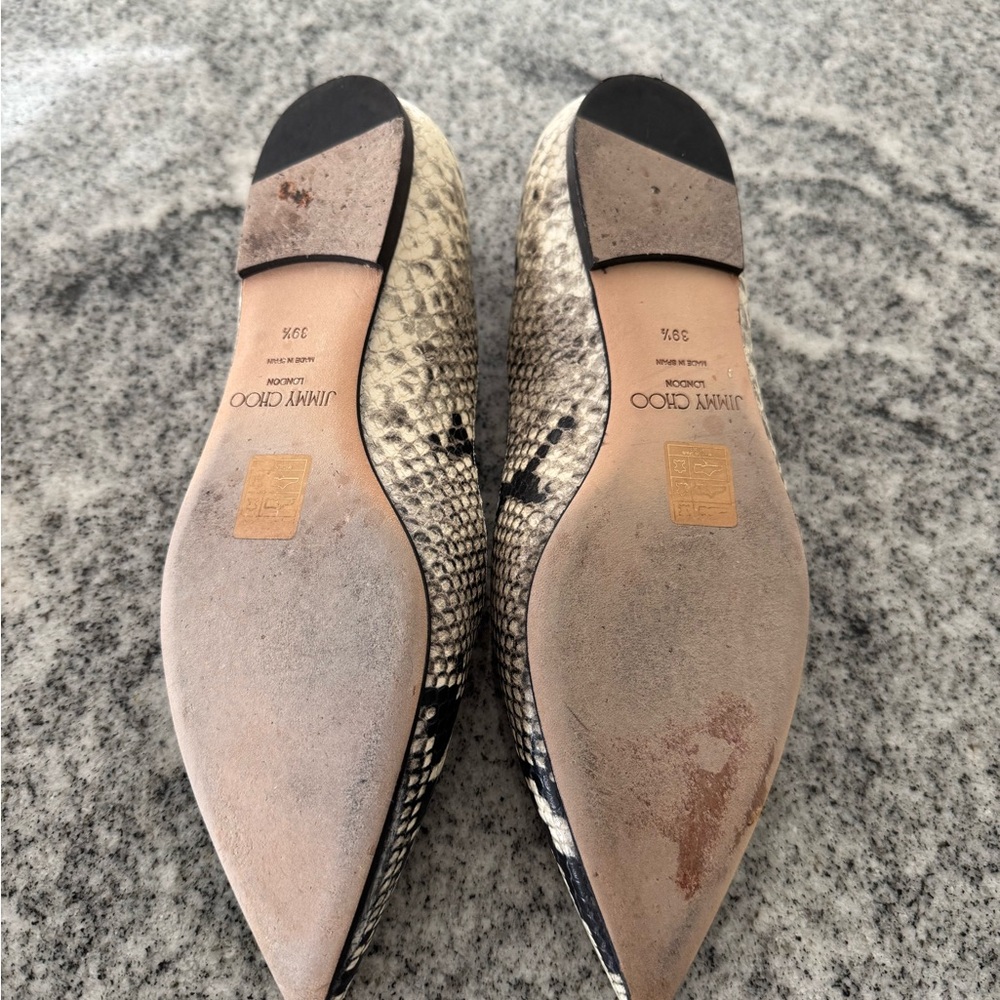 Jimmy Choo “Romy” snake embossed flats - Picture 3 of 6
